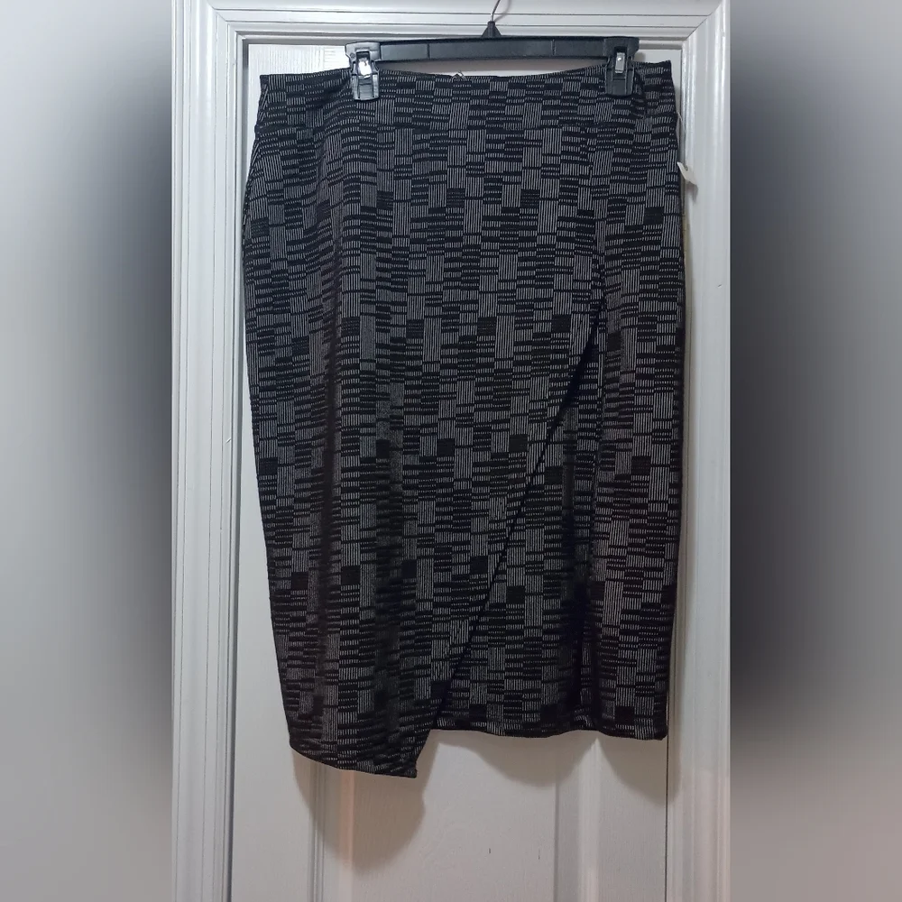 Maeve Anthropologie Black Gray Geometric Print Skirt New With Tags Size Large
